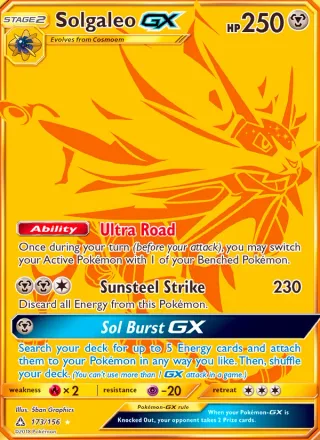 Solgaleo GX #173 · Ultra Prism Pokémon card