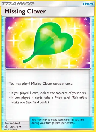 Missing Clover #129 · Ultra Prism Pokémon card