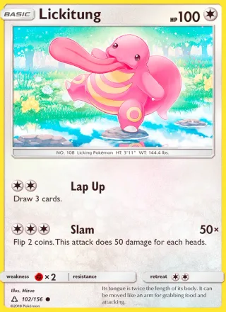 Lickitung #102 · Ultra Prism Pokémon card
