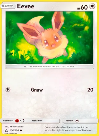 Eevee #104 · Ultra Prism Pokémon card