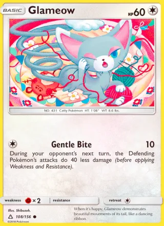 Glameow #108 · Ultra Prism Pokémon card
