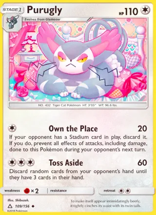Purugly #109 · Ultra Prism Pokémon card