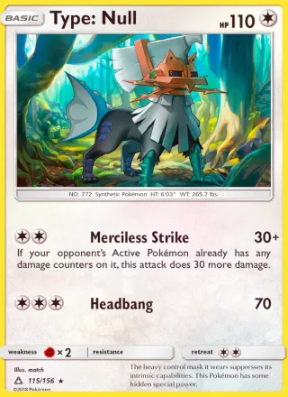 Type: Null #115 · Ultra Prism Pokémon card