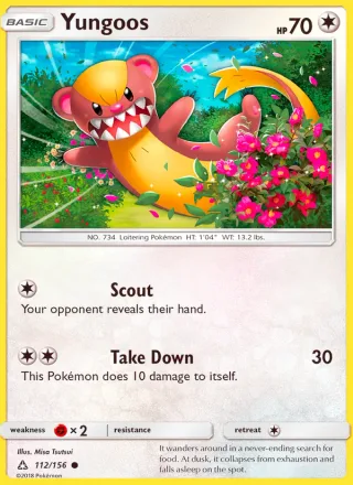 Yungoos #112 · Ultra Prism Pokémon card