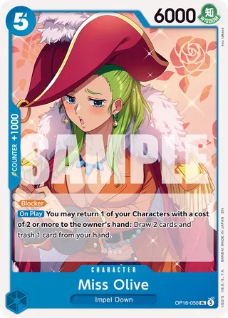 Miss Olive #OP16-050 · The Time of Battle Release Event Cards One Piece card