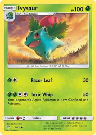 Ivysaur #2 · Shining Legends Pokémon card