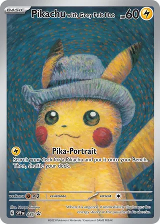 Pikachu with Grey Felt Hat #085 · SVP Black Star Promos Pokémon card