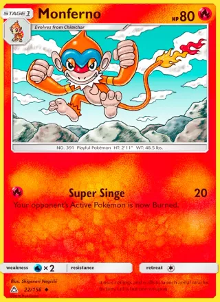 Monferno #22 · Ultra Prism Pokémon card