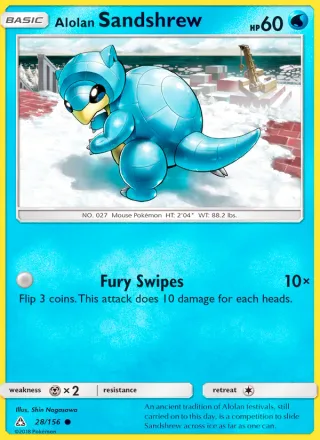 Alolan Sandshrew #28 · Ultra Prism Pokémon card