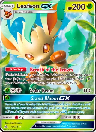 Leafeon GX #13 · Ultra Prism Pokémon card