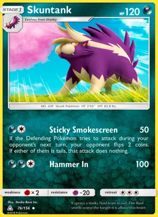 Skuntank #76 · Ultra Prism Pokémon card