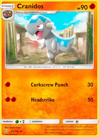 Cranidos #64 · Ultra Prism Pokémon card