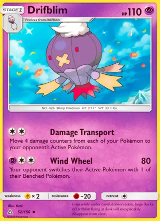 Drifblim #52 · Ultra Prism Pokémon card