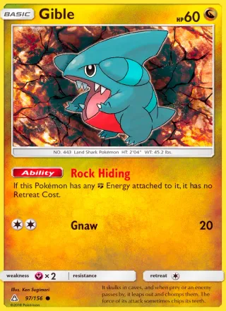 Gible #97 · Ultra Prism Pokémon card