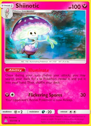 Shiinotic #93 · Ultra Prism Pokémon card