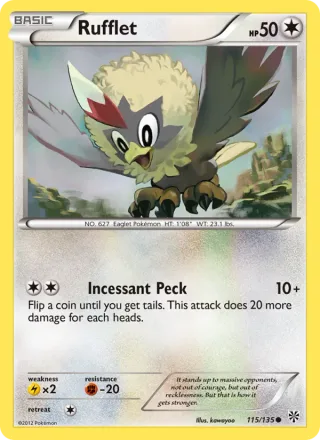 Rufflet #115 · Plasma Storm Pokémon card