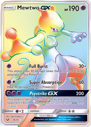Mewtwo GX #76 · Shining Legends Pokémon card