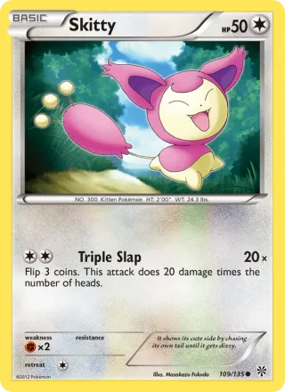Skitty #109 · Plasma Storm Pokémon card
