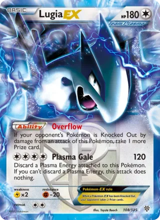 Lugia-EX #108 · Plasma Storm Pokémon card