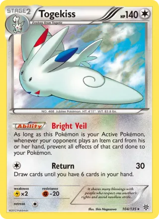 Togekiss #104 · Plasma Storm Pokémon card