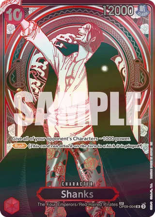 Shanks (SP) (Silver) #OP09-004-sp-silver · Carrying On His Will One Piece card