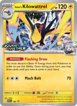 Iono's Kilowattrel #182 · SVP Black Star Promos Pokémon card