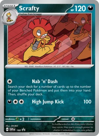 Scrafty #188 · SVP Black Star Promos Pokémon card