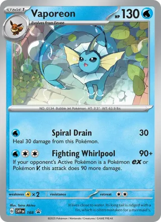 Vaporeon #168 · SVP Black Star Promos Pokémon card