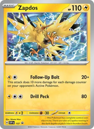 Zapdos #157 · SVP Black Star Promos Pokémon card