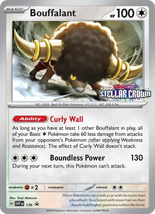 Bouffalant #136 · SVP Black Star Promos Pokémon card