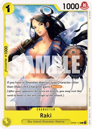 Raki #OP06-113 · Wings of the Captain Pre-Release Cards One Piece card