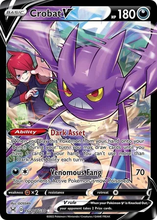 Crobat V #TG20 · Lost Origin Trainer Gallery Pokémon card