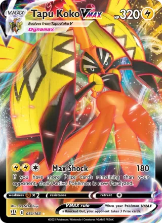 Tapu Koko VMAX #51 · Battle Styles Pokémon card
