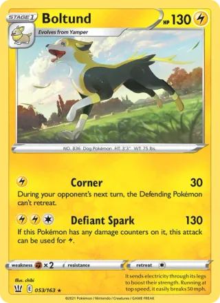 Boltund #53 · Battle Styles Pokémon card