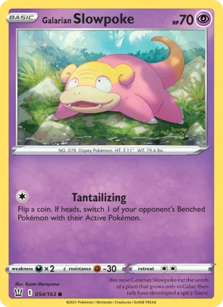 Galarian Slowpoke #54 · Battle Styles Pokémon card