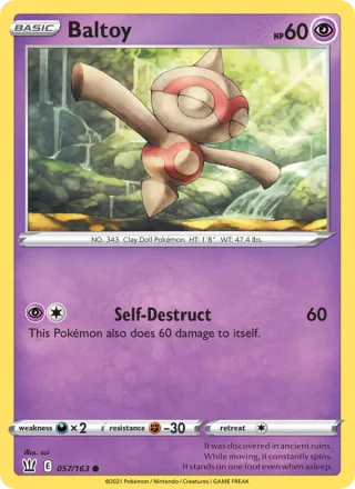 Baltoy #57 · Battle Styles Pokémon card