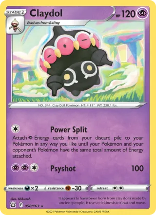Claydol #58 · Battle Styles Pokémon card