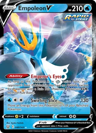 Empoleon V #40 · Battle Styles Pokémon card