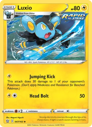 Luxio #47 · Battle Styles Pokémon card