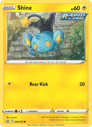 Shinx #46 · Battle Styles Pokémon card