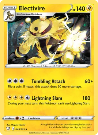 Electivire #45 · Battle Styles Pokémon card