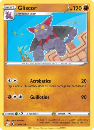 Gliscor #72 · Battle Styles Pokémon card