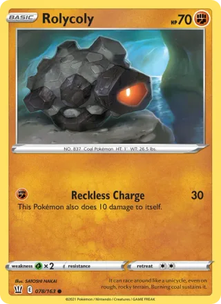 Rolycoly #78 · Battle Styles Pokémon card