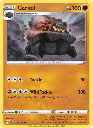 Carkol #79 · Battle Styles Pokémon card