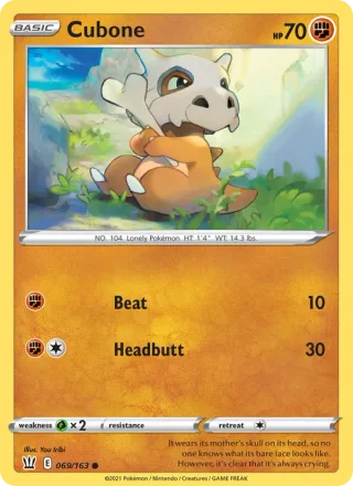 Cubone #69 · Battle Styles Pokémon card