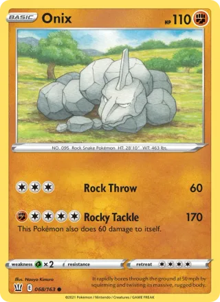 Onix #68 · Battle Styles Pokémon card