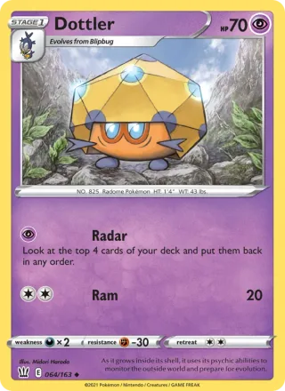 Dottler #64 · Battle Styles Pokémon card