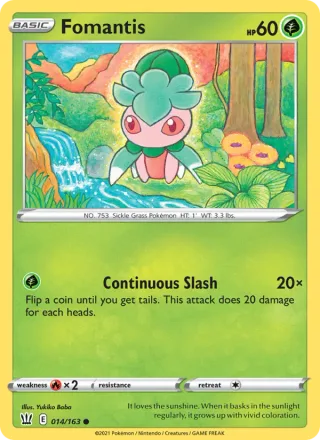 Fomantis #14 · Battle Styles Pokémon card