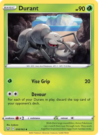 Durant #10 · Battle Styles Pokémon card