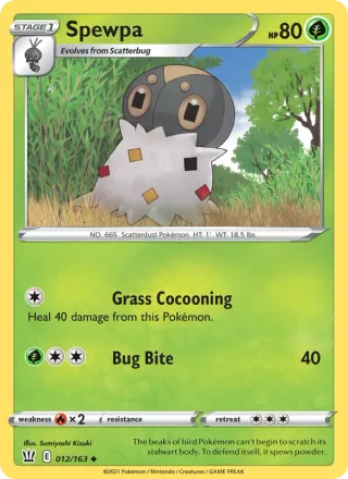 Spewpa #12 · Battle Styles Pokémon card